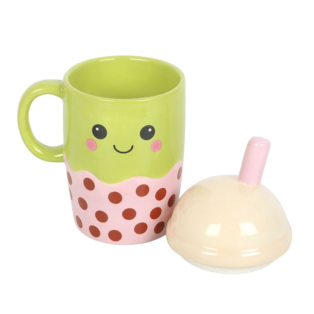 Something Different - Kawaii Bubble Tea Lidded Mug - Multicolours